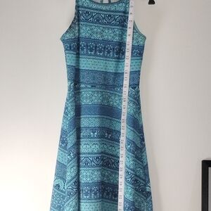 Blue Patterned Sleeveless Dress
